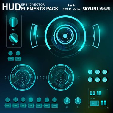 Gelecekçi yeşil sanal grafik dokunmatik kullanıcı arayüzü