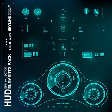 Gelecekçi yeşil sanal grafik dokunmatik kullanıcı arayüzü