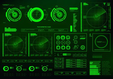 Gelecekçi yeşil sanal grafik dokunmatik kullanıcı arayüzü