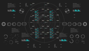 Gelecekçi mavi sanal grafik dokunmatik kullanıcı arayüzü