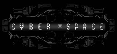 Siber uzay. Fütürist HUD ui elementleri ile HUD Modern illüstrasyon. HUD arkaplanı