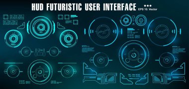 HUD fütürist kullanıcı arayüzü, gösterge paneli sanal gerçeklik teknolojisi ekranı