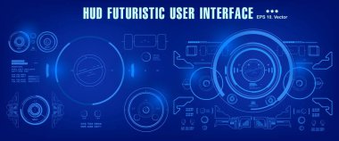 HUD fütürist kullanıcı arayüzü, gösterge paneli sanal gerçeklik teknolojisi ekranı