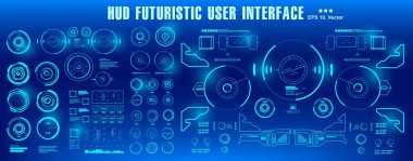 HUD fütürist kullanıcı arayüzü, gösterge paneli sanal gerçeklik teknolojisi ekranı