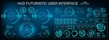 HUD fütürist kullanıcı arayüzü, gösterge paneli sanal gerçeklik teknolojisi ekranı