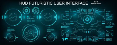 HUD fütürist kullanıcı arayüzü, gösterge paneli sanal gerçeklik teknolojisi ekranı