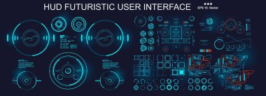 HUD fütürist kullanıcı arayüzü, gösterge paneli sanal gerçeklik teknolojisi ekranı