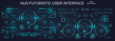 Bilimkurgu fütürist gövde gösterge paneli sanal gerçeklik teknolojisi ekranı