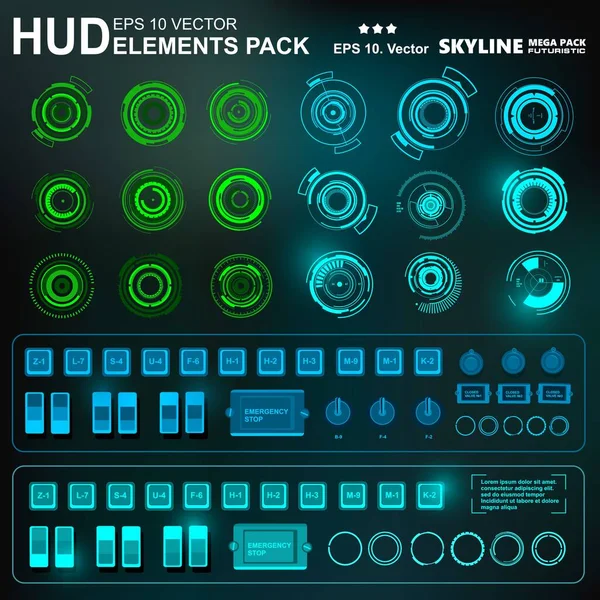 Gelecekçi yeşil sanal grafik dokunmatik kullanıcı arayüzü