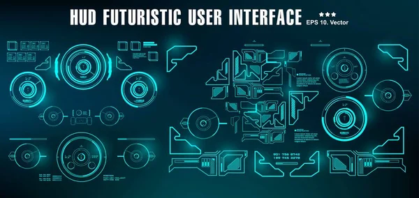 Hud面向未来的用户界面 仪表板显示虚拟现实技术屏幕 — 图库矢量图片