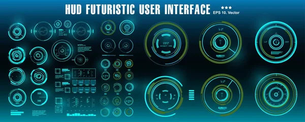 科幻未来主义Hud仪表盘显示虚拟现实技术屏幕 — 图库矢量图片