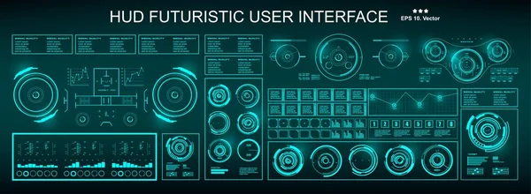 Hud面向未来的用户界面 仪表板显示虚拟现实技术屏幕 — 图库矢量图片