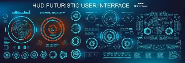 Hud面向未来的用户界面 仪表盘显示虚拟现实技术屏幕 — 图库矢量图片