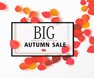 Sonbahar indirimi arka plan şablonu. Alışveriş satışı veya tanıtım afişi ve çerçeve broşürü veya web afişi için düzenleme