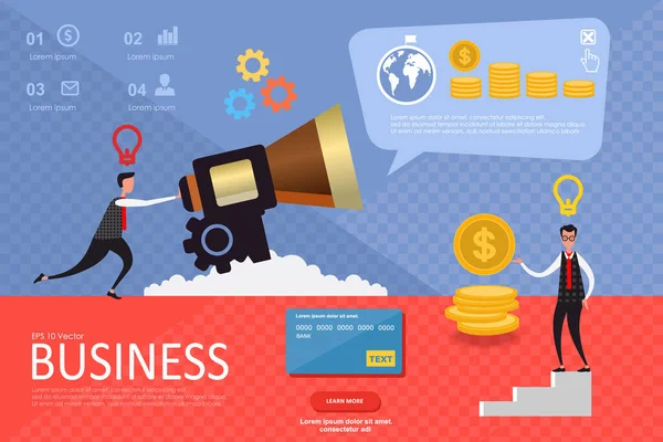 Conjunto Infografías Planas Para Negocios Diagramas Plantillas Landing Page Análisis — Archivo Imágenes Vectoriales