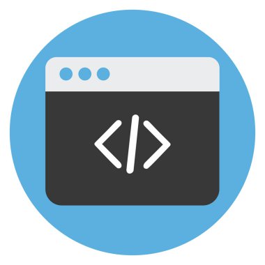 Mavi Arkaplan ile Komut Penceresi Düz Simgesi