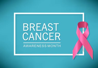 Gerçekçi pembe kurdele, göğüs kanseri farkındalığı sembolü, vektör illüstrasyonu