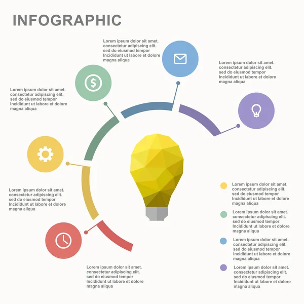 Üzleti Sablon Pite Üzleti Diagram Fogalmi Kreatív Sablon Infografikai Elemek — Stock Vector