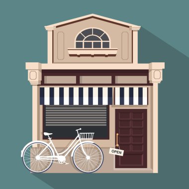 Restoran binaları vektör illüstrasyon çizgi film kafesi lokantası, kafe kafe.