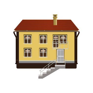 Düz dizaynlı gerçekçi ev çizimi