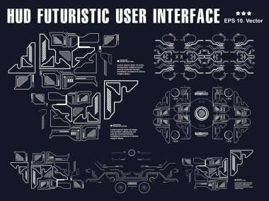 Gelecekçi siyah ve beyaz sanal grafik dokunmatik kullanıcı arayüzü