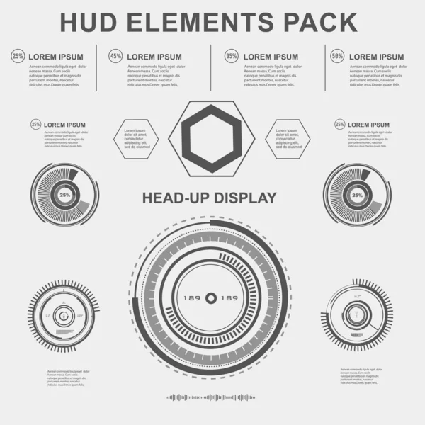 Gelecekçi siyah beyaz HUD, sanal dokunmatik kullanıcı arayüzü sanal gerçeklik teknolojisi ekranı