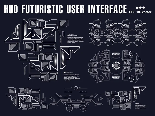 Gelecekçi siyah ve beyaz sanal grafik dokunmatik kullanıcı arayüzü