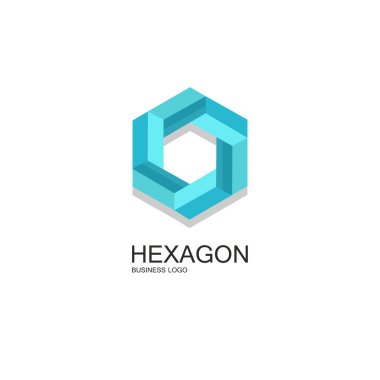 İş simgesi Altıgen, düz çokgen altıgen, geometrik tasarım konsepti
