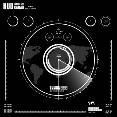 Siyah arkaplanda kara radar ekranı