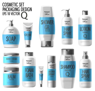 Gerçekçi kozmetik ürünler, kaliteli ürünlerin tanıtımı, saç şampuanı, sabun ve el kremi.