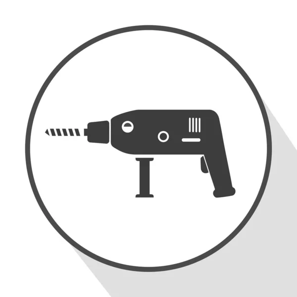 Απομονωμένο Χειροκίνητο Ηλεκτρικό Συσκευές Λευκό Εργαλείο Δύναμη Διάνυσμα Σύμβολο Τρυπάνι — Διανυσματικό Αρχείο