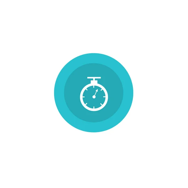 Illustrazione Icona Cronometro Blu Cerchio Disegno Piatto — Vettoriale Stock