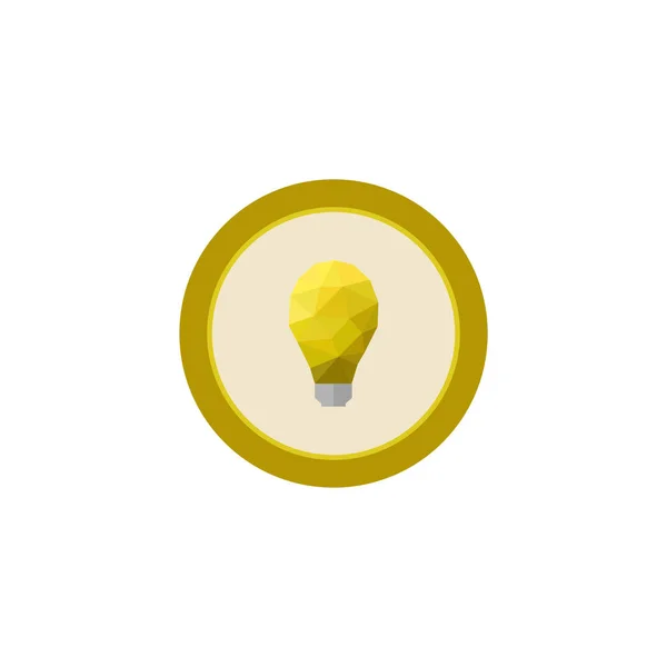 Illustration Icon Yellow Lamp Circle Flat Design — Stock Vector