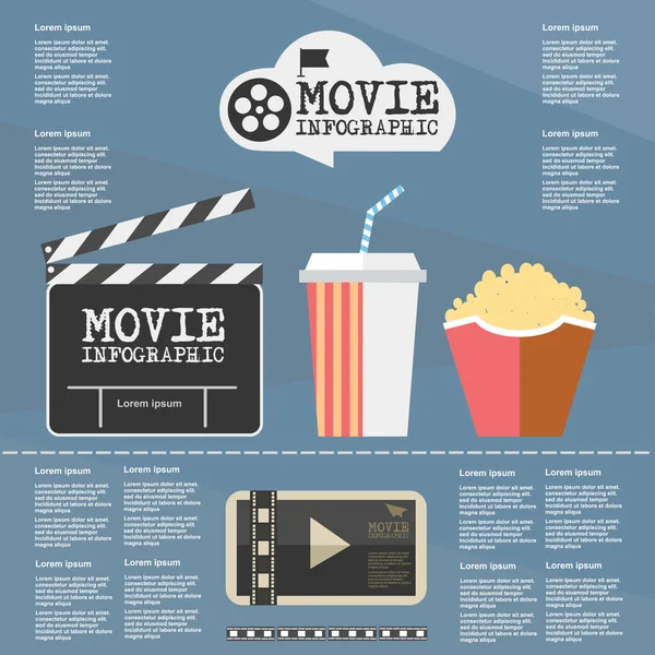 Diapositive Bandiera Film Interfaccia Vettore Cinema Simbolo Multimediale Video Modello — Vettoriale Stock