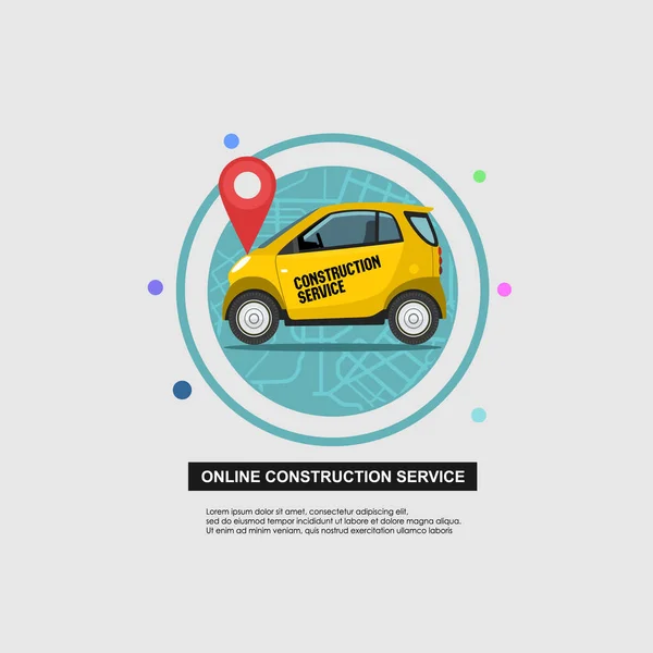 Servicii Construcții Online Pictograma Service Mobil Ilustrație Vectorială — Vector de stoc