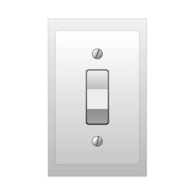 Kırmızı arkaplanda gerçekçi ışık düğmesi tasviri