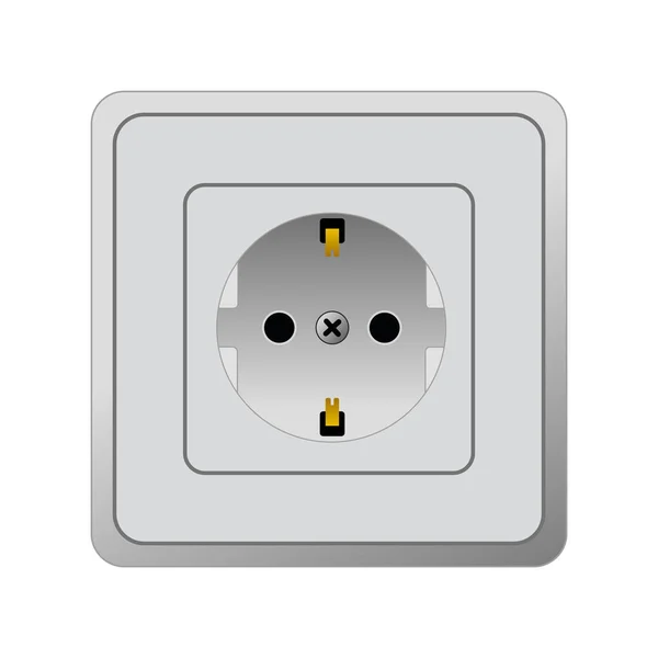 Illustratie Realistische Stopcontact Stopcontact Stopcontact Witte Achtergrond — Stockvector