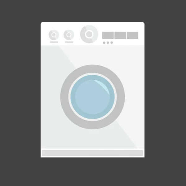 Illustration White Washing Machine Black Background — Stock Vector