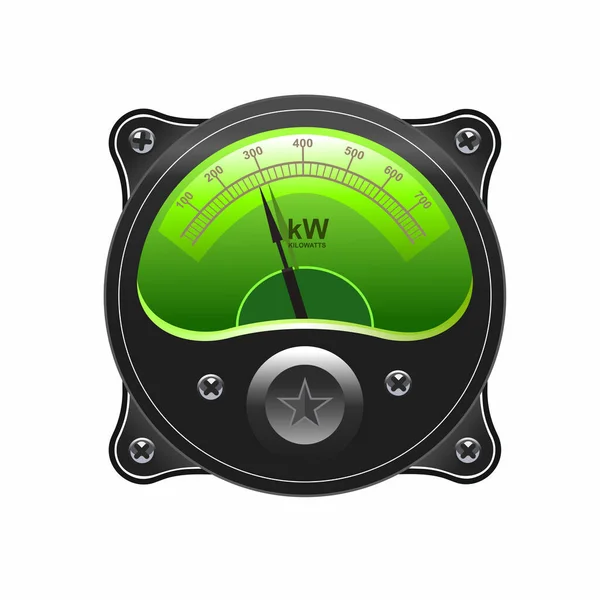 Display Dashboard Screws Illuminated Power Interface Sensors Sound Vector Ampere — Stock Vector