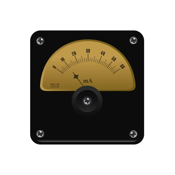 Display Dashboard Schroeven Verlicht Vermogen Interface Sensoren Geluid Vector Ampère — Stockvector