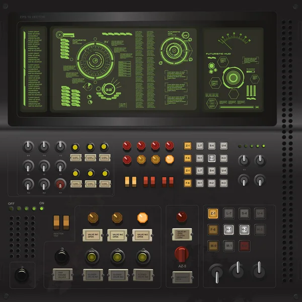 Interfaz Usuario Plantilla Creativa Estilo Ciencia Ficción Ordenador Antiguo — Archivo Imágenes Vectoriales