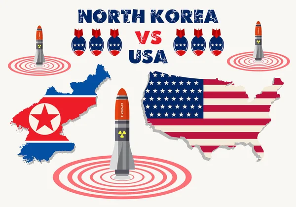 Cool Poster Usa North Korea — стоковый вектор