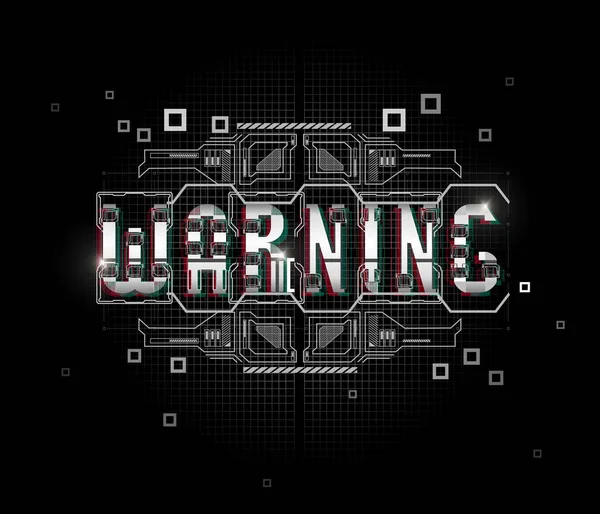 Warning Conceptual Layout Hud Elements Print Web Lettering Futuristic User — Stock Vector