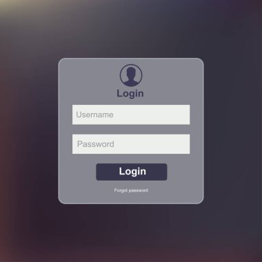 Üye giriş formu arayüzü. Web sayfası, site, mobil uygulamalar, resim çizimi, tasarım teması, modern menü, iletişim kutusu boş, pankart. Oku günlüğü.