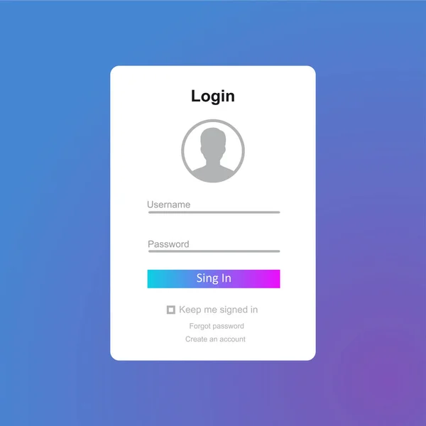 Member Login Form Interface Web Page Site Mobile Applications Art — Stock Vector