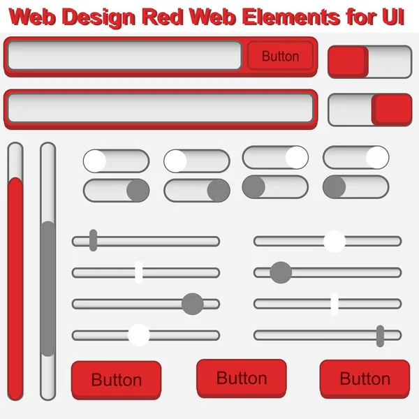 Conjunto Elementos Diseño Web Interfaz Usuario Plana Iconos Botones Barras — Archivo Imágenes Vectoriales