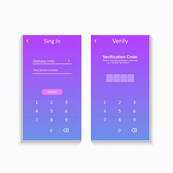 The process of checking the code by phone number. Authorization. Authorization design. UI UX Design Stockillustration