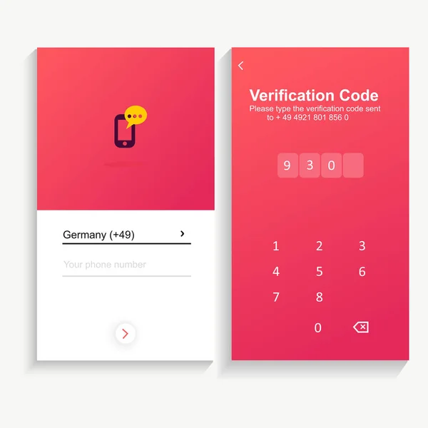 The process of checking the code by phone number. Authorization. Authorization design. UI UX Design Stockillustration