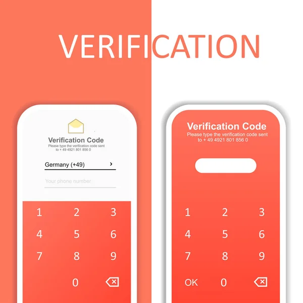 The process of checking the code by phone number. Authorization. Authorization design. UI UX Design Vektorgrafiken