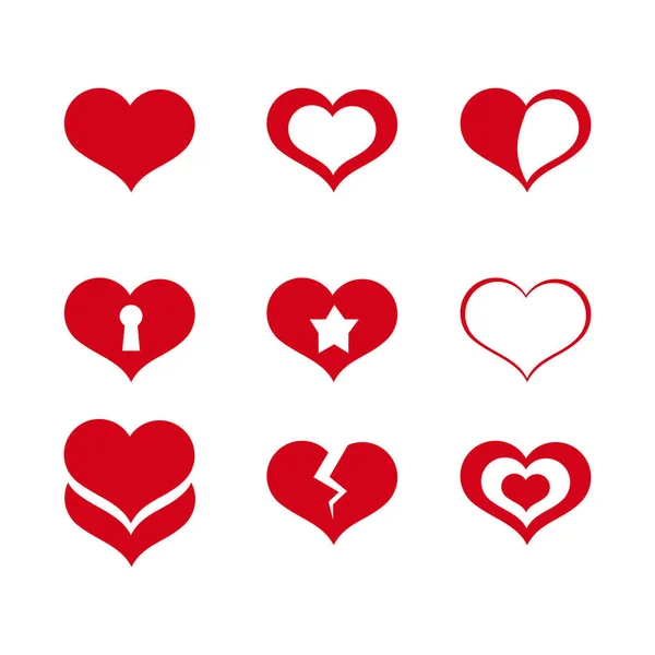 Heart hand drawn icons set isolated on white background. Collection of hearts for web site, sticker, love logo, label and Valentines day. Creative art design, modern concept. Vector illustration Stockvektor